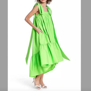 Christopher John Rogers Strap High-Low Green Dress